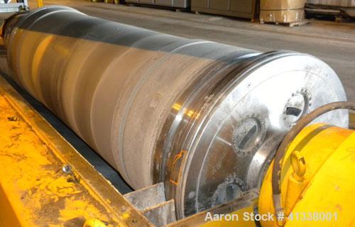 Used Sharples DS-706 Super-D-Canter Centrifuge, 317 stainless steel construction (product contact areas), 12" single lead quasi-axial conveyor with sintered tungsten carbide wear protection tiles, 36...