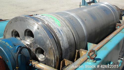 Used Sharples Super-D-Canter DS-706 Centrifuge, 317 Stainless steel construction on product contact areas. Maximum bowl speed 2600 rpm, 10" single lead conveyor w/STC wear protection tiles, base, cas...