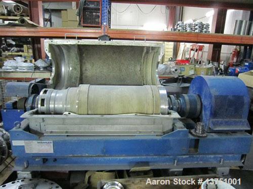 Used Sharples DSNX-4230 Super-D-Canter Centrifuge. (Unit is similar/identical to PM-35000.) Stainless steel construction on product contact areas. Max bowl speed 3650 rpm. 16.6" diameter x 49" straig...
