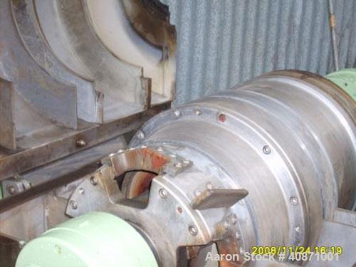 Used Sharples P-2000 Super-D-Canter Centrifuge. 316 stainless steel construction on product contact areas, max bowl speed 3240 rpm, single lead conveyor, 1,2,3,4 slotted liquid plate dam, gearbox wit...