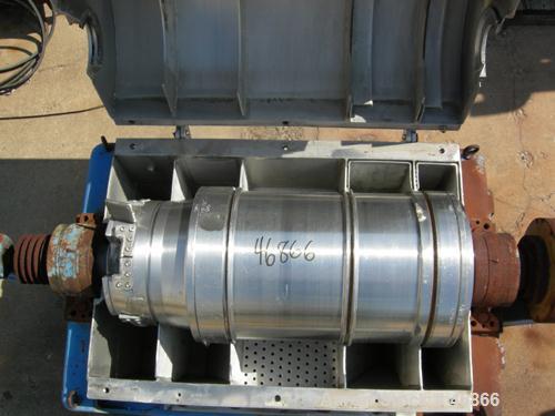 USED: Sharples P-3000 Super-D-Canter centrifuge, 316 stainless steel. 10 deg contour bowl, grooved beach, hogged out cake ports. 4-1/4" pitch single lead conveyor. 125:1 gearbox,slotted liquid dams 1...