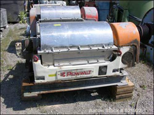 USED: Sharples P-3000 Super-D-Canter centrifuge. Max bowl speed4000 rpm, 316 stainless steel construction on product contact areas,360 degree solid discharge port with replaceable wear liners, cakefl...