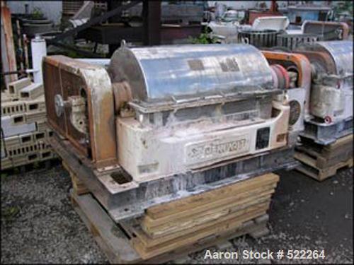 USED: Sharples P-300-D-ME Super-D-Canter centrifuge. Max bowl speed4000 rpm, stainless steel construction on product contact areas,360 degree solid discharge ports with replaceable sintered tungstenc...