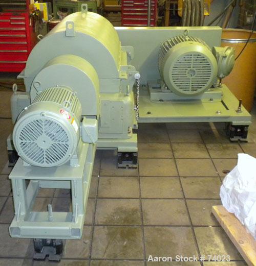 Reconditioned- Sharples P-3000 Super-D-Canter Centrifuge, 316 Stainless Steel Construction (product contact areas), maximum bowl speed 4000 rpm, 4.25" single lead conveyor with sintered tungsten carb...