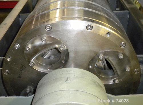 Reconditioned- Sharples P-3000 Super-D-Canter Centrifuge, 316 Stainless Steel Construction (product contact areas), maximum bowl speed 4000 rpm, 4.25" single lead conveyor with sintered tungsten carb...