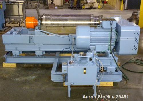 Used Sharples P-3400 Super-D-Canter Centrifuge. 2 Phase or 3 phase separation design (presently has plugs in the 3rd phase ports, just requires screw-in 3rd phase regulating tubes) 316 stainless stee...