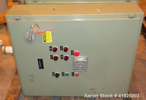 Used Sharples P-3400 Super-D-Canter Centrifuge, 316 Stainless Steel Construction (Product Contact Areas). Maximum bowl speed 4000 RPM, hogged-out cake discharge ports with replaceable wear liners and...