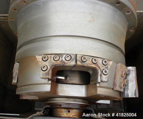 Used Sharples P-3400 Super-D-Canter Centrifuge, 316 stainless steel construction (product contact areas). Maximum bowl speed 4000 rpm, hogged-out cake discharge ports with replaceable wear liners and...