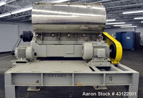 Used Sharples P-3400 Super-D-Canter Centrifuge. 316 Stainless steel construction (product contact areas), maximum bowl speed 3250 rpm, hogged out cake discharge ports with wear liners, 4.25" single l...