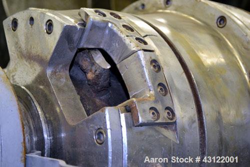 Used Sharples P-3400 Super-D-Canter Centrifuge. 316 Stainless steel construction (product contact areas), maximum bowl speed 3250 rpm, hogged out cake discharge ports with wear liners, 4.25" single l...