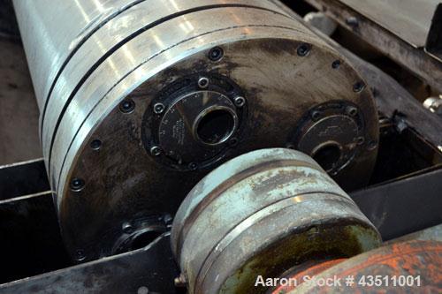 Used Sharples P-3400 Super-D-Canter Centrifuge. 316 Stainless steel construction on product contact areas. Maximum bowl speed 4000 rpm, 3" single lead conveyor w/stc tiles, hogged-out cake discharge ...