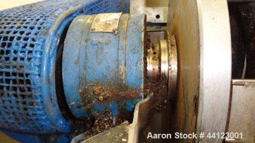 Used Sharples P-3400 Super-D-Canter Centrifuge. 316 Stainless steel construction (product contact areas), maximum bowl speed 4000 rpm, 360 degree cake discharge ports with wear liners, 4.25" single l...