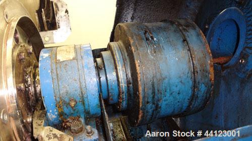 Used Sharples P-3400 Super-D-Canter Centrifuge. 316 Stainless steel construction (product contact areas), maximum bowl speed 4000 rpm, 360 degree cake discharge ports with wear liners, 4.25" single l...