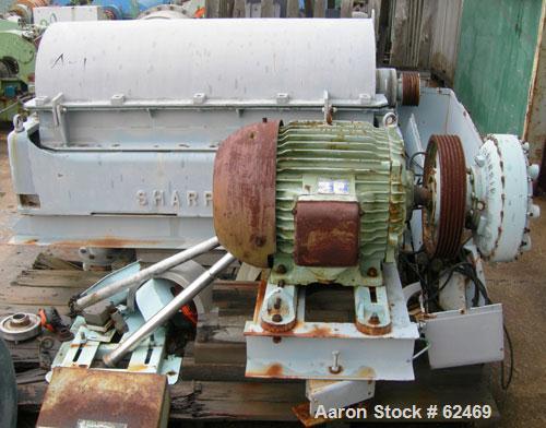 USED: Sharples P3400 Super-D-Canter centrifuge. 316 stainless steel construction on product contact areas. Max bowl speed 4000 rpm, 4.25" single lead conveyor with welded hardfacing wear protection, ...