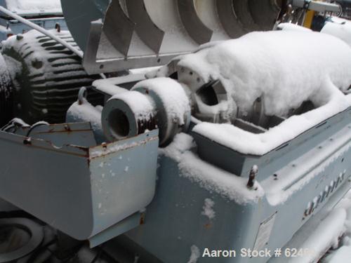 USED: Sharples P3400 Super-D-Canter centrifuge. 316 stainless steel construction on product contact areas. Max bowl speed 4000 rpm, 4.25" single lead conveyor with welded hardfacing wear protection, ...