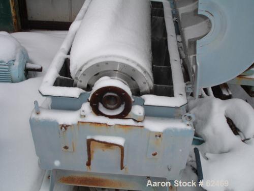 USED: Sharples P3400 Super-D-Canter centrifuge. 316 stainless steel construction on product contact areas. Max bowl speed 4000 rpm, 4.25" single lead conveyor with welded hardfacing wear protection, ...