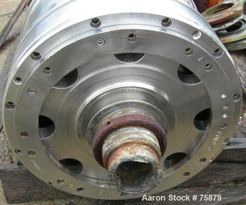 Used:Sharples P-3400 Super-D-Canter Bowl assembly, 316 stainless steel. 4.25" pitchsingle lead conveyor with STC tiles, (missing solids hub & broken liquid hub).
