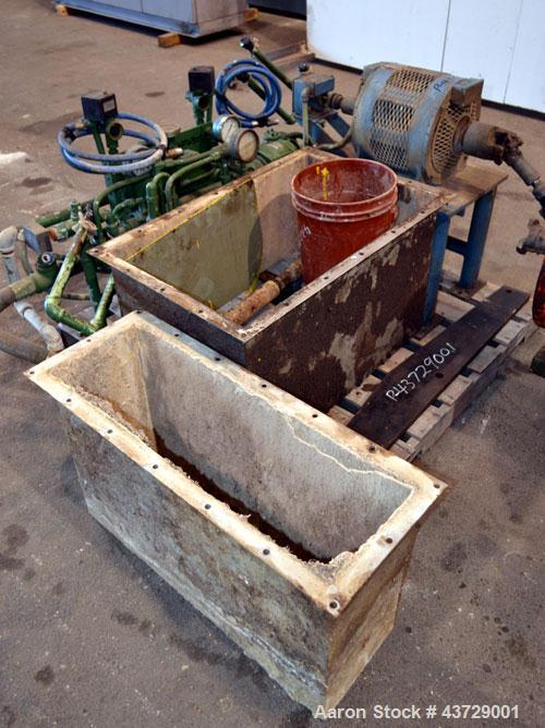 Used Sharples P-4600 Super-D-Canter Centrifuge. 317 Stainless steel construction (Product contact areas). 3000 RPM, 5” single lead conveyor with sintered tungsten carbide wear protection, hogged out ...