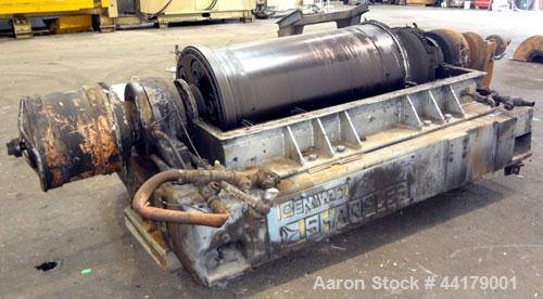 Used Sharples P-5000 Super-D-Canter Centrifuge. 316 Stainless steel product contact areas. Maximum bowl speed approximate 3000 rpm. 5" Pitch conveyor, base, casing, cover, and feed pipe.