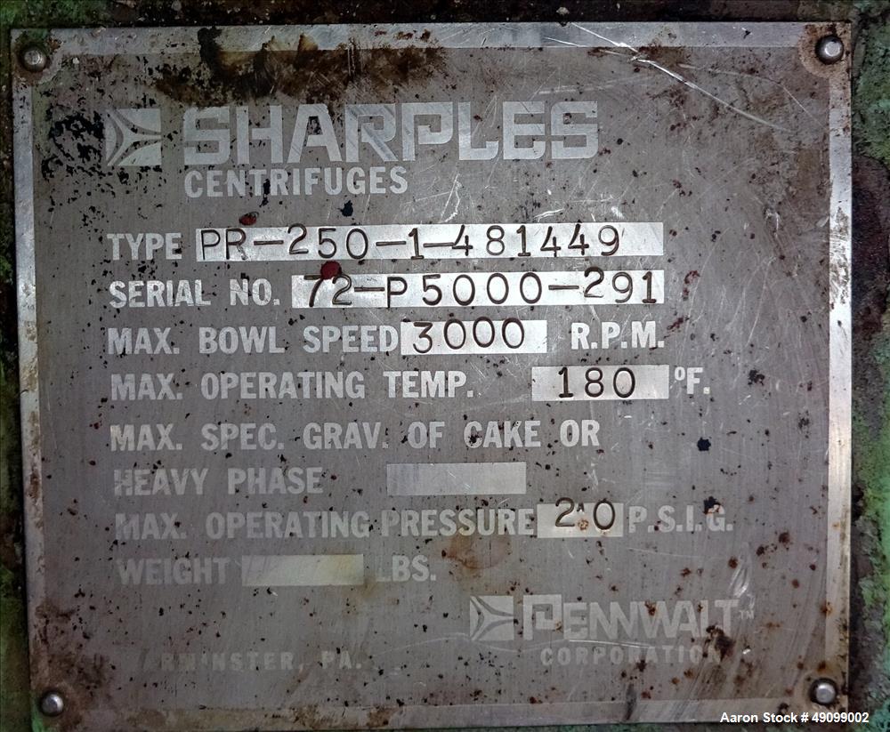 Used- Sharples P-5000 Super-D-Canter Centrifuge