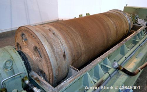 Used Sharples P-5400 Super-D-Canter Centrifuge. 316/317 Stainless steel construction (product contact areas). Maximum bowl speed 3000 rpm, 5” single lead conveyor with sintered tungsten carbide wear ...