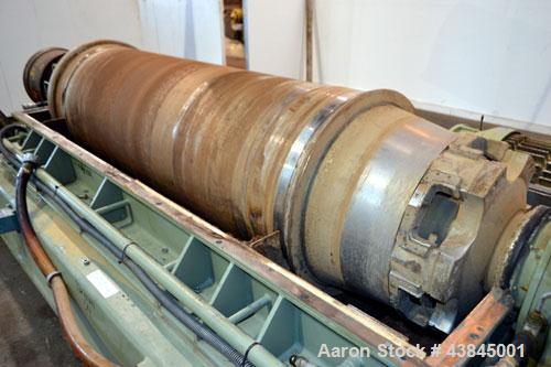 Used Sharples P-5400 Super-D-Canter Centrifuge. 316/317 Stainless steel construction (product contact areas). Maximum bowl speed 3000 rpm, 5” single lead conveyor with sintered tungsten carbide wear ...