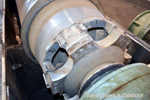 Used Sharples P-5400 Super-D-Canter Centrifuge. 316/317 Stainless steel construction (product contact areas). Maximum bowl speed 3000 rpm, 5” single lead conveyor with sintered tungsten carbide wear ...