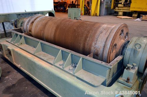 Used Sharples P-5400 Super-D-Canter Centrifuge. 316/317 Stainless steel construction (product contact areas). Maximum bowl speed 3000 rpm, 5” single lead conveyor with sintered tungsten carbide wear ...
