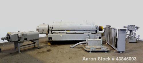 Used Sharples P-5400 Super-D-Canter Centrifuge. 316/317 Stainless steel construction (product contact areas). Maximum bowl speed 3000 rpm, 5” single lead conveyor with sintered tungsten carbide wear ...