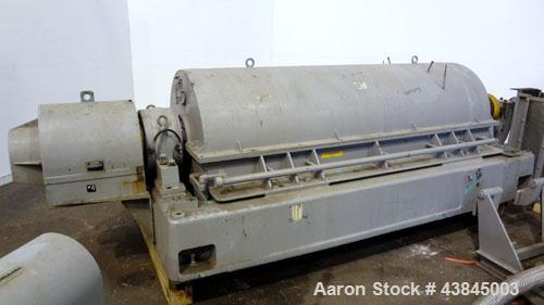 Used Sharples P-5400 Super-D-Canter Centrifuge. 316/317 Stainless steel construction (product contact areas). Maximum bowl speed 3000 rpm, 5” single lead conveyor with sintered tungsten carbide wear ...