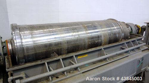 Used Sharples P-5400 Super-D-Canter Centrifuge. 316/317 Stainless steel construction (product contact areas). Maximum bowl speed 3000 rpm, 5” single lead conveyor with sintered tungsten carbide wear ...