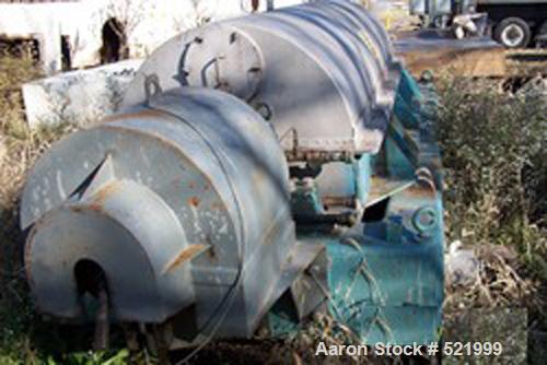 USED: Sharples P-5400 Super-D-Canter centrifuge. 316 stainless steel construction on product contact areas, max bowl speed 2700 rpm, single lead conveyor with sintered tungsten carbide wear protectio...