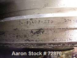 USED: Sharples P-5400 Super-D-Canter centrifuge, 316 stainless steel construction (product contact areas). Small bolt pattern bowl design, max bowl speed 3000 rpm, 8.5" single lead "quasi-axial, larg...