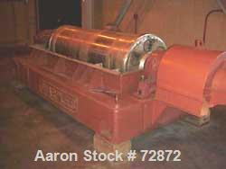 USED: Sharples P-5400 Super-D-Canter centrifuge, 316 stainless steelconstruction (product contact areas), small bolt pattern bowl design,max bowl speed 3000 rpm, 8.5" single lead "quasi-axial, large ...