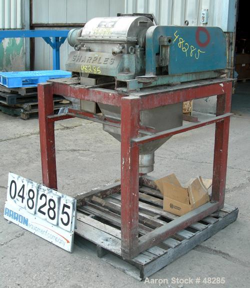 USED: Sharples P600 Super-D-Canter Centrifuge. 316 stainless steel construction on product contact areas, max bowl speed 5000 rpm, 1.5" single lead conveyor with welded hardfacing, hogged-out cake di...