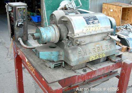 USED: Sharples P600 Super-D-Canter Centrifuge. 316 stainless steel construction on product contact areas, max bowl speed 5000 rpm, 1.5" single lead conveyor with welded hardfacing, hogged-out cake di...