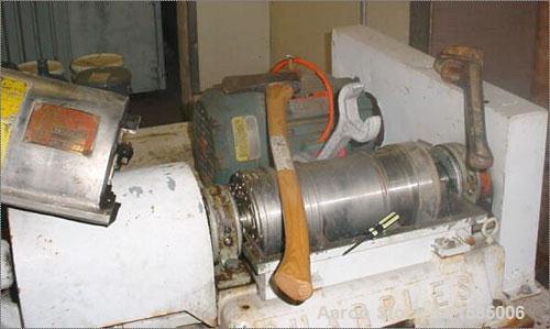 Used Sharples P-660 Super-D-Canter Centrifuge. Stainless steel construction (product contact areas), max bowl speed 6000 rpm, 2" pitch single lead conveyor, gearbox, base, casing, 7.5 hp main drive 2...