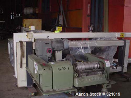 USED: Sharples P-660 Super-D-Canter centrifuge, 316 stainless steelconstruction on product contact areas. Max bowl speed 6000 rpm, hogged-out cake discharge ports, 1,2,3,4 slotted liquid plate dam,ba...