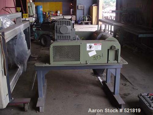 USED: Sharples P-660 Super-D-Canter centrifuge, 316 stainless steelconstruction on product contact areas. Max bowl speed 6000 rpm, hogged-out cake discharge ports, 1,2,3,4 slotted liquid plate dam,ba...