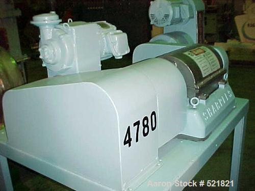 Unused-Reconditioned: Sharples P-660 Super-D-Canter centrifuge, 316stainless steel construction on product contact areas. Max bowlspeed 6000 rpm, 2" single lead conveyor, hogged-out cake dischargepor...