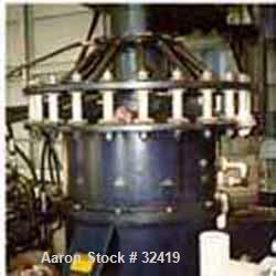 USED: Sharples P-6800 decanter in SS construction with 8.5" singlelead conveyor with STC tiles, 360 deg discharge with half-moon cakedischarge liners, large bolt pattern, planetary gearbox. 12.5" dri...