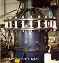 USED: Sharples P-6800 decanter in SS construction with 8.5" singlelead conveyor with STC tiles, 360 deg discharge with half-moon cakedischarge liners, large bolt pattern, planetary gearbox. 12.5" dri...
