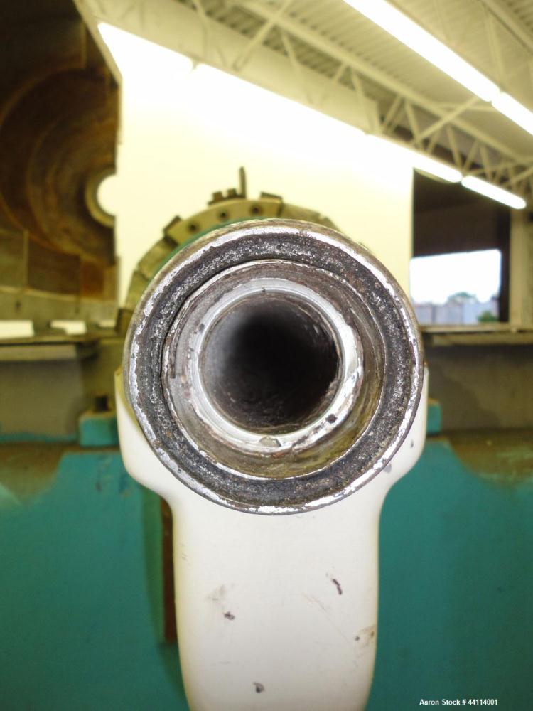 Used Sharples P-3000 Super-D-Canter Centrifuge. 316 Stainless steel construction (product contact areas), maximum bowl speed 3150 rpm, hogged- out cake discharge ports with replaceable wear liners, c...