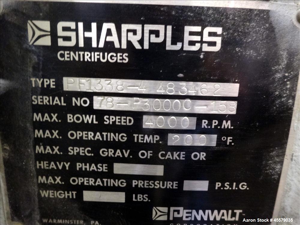 Unused - Sharples P-3000 Super-D-Canter Centrifuge