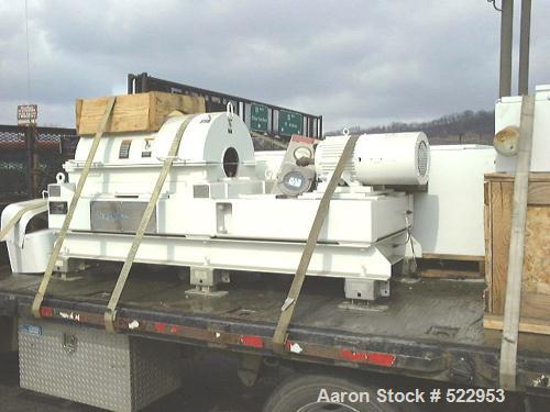 USED: Sharples decanter centrifuge, model P3000. Max bowl speed 4000rpm, 3180 Gs. EPDM seals, 4.25" single lead stellite tiled conveyor,52:1 gearbox, 40 hp XP motor 230/460/3/60, 1775 rpm, 15 hp XP E...