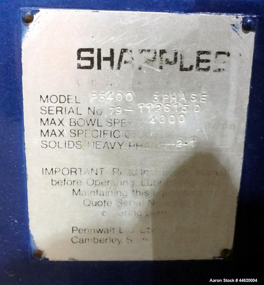 Used- Sharples P-3400 Tricanter Centrifuge