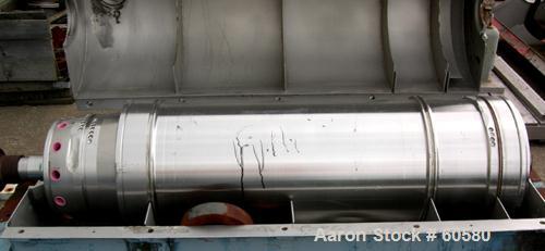 USED: Sharples P3400 Super-D-Canter centrifuge, 316 stainless steel construction on product contact areas. Max bowl speed 4000 rpm, 4.25" single lead conveyor with welded hardfacing wear protection, ...
