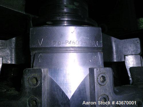 Used Sharples P-4600 Super-D-Canter Centrifuge, 316 stainless steel construction. Single lead conveyor with hardfacing, hogged-out cake port with replaceable wear liner, gearbox, base, casing.