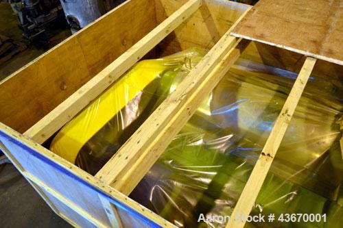 Used Sharples P-4600 Super-D-Canter Centrifuge, 316 stainless steel construction. Single lead conveyor with hardfacing, hogged-out cake port with replaceable wear liner, gearbox, base, casing.