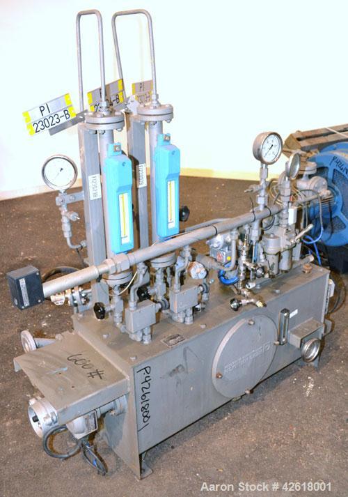 Used Sharples P-5000 Super-D-Canter Centrifuge. 2205 Stainless steel construction (product contact areas), maximum bowl speed 3000 rpm, 360 degree solids discharge ports with sintered tungsten carbid...